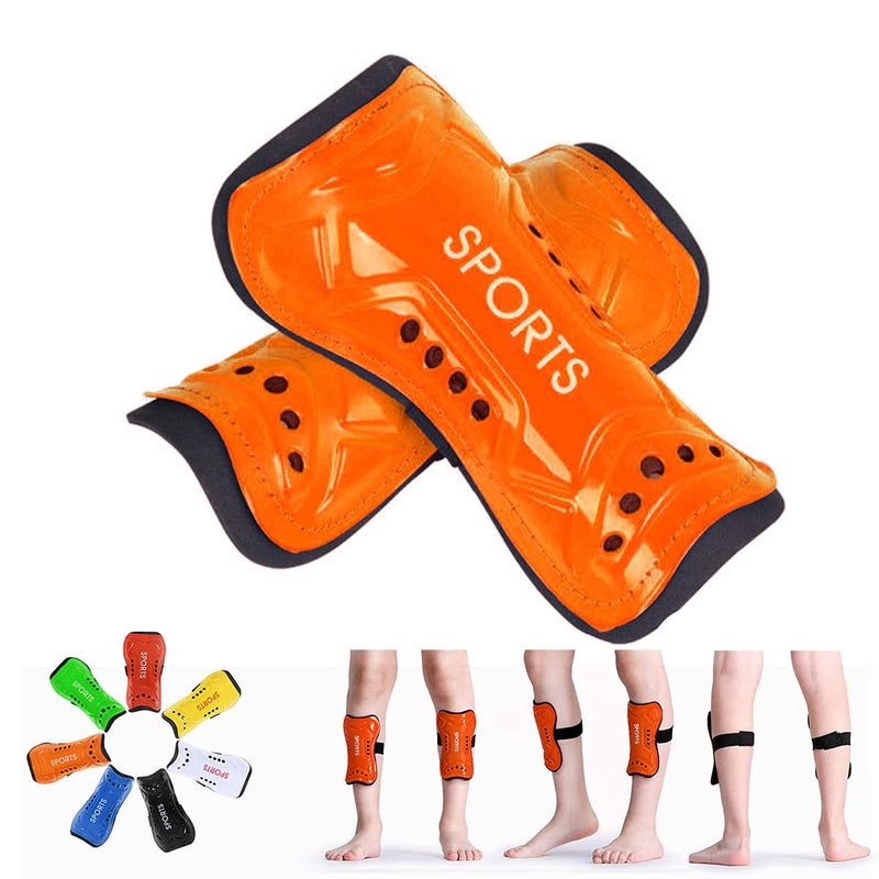 Ralleyfun Youth Soccer Shin Guards for Kids Child Calf Protective Gear Soccer Equipment Soccer Shin Pads Calf Sleeves Protection for Boys Girls Kids Youth Toddler Children Teenagers Adult Orange L 4'8 - 5'4 - BeesActive Australia