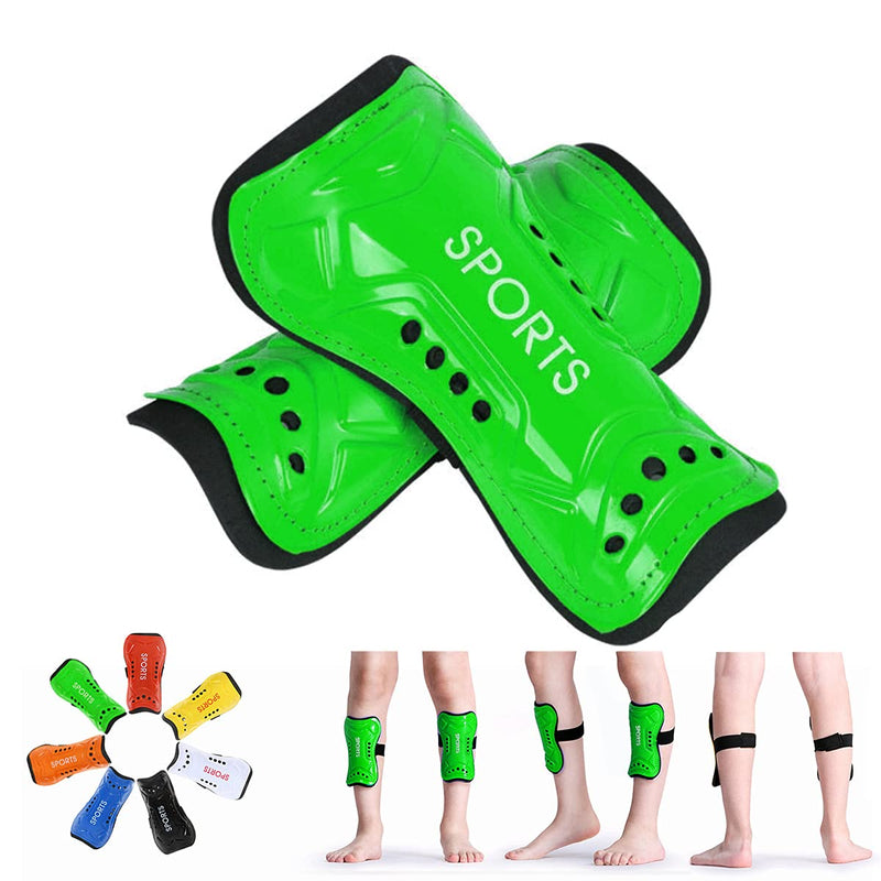 Ralleyfun Youth Soccer Shin Guards for Kids Child Calf Protective Gear Soccer Equipment Soccer Shin Pads Calf Sleeves Protection for Boys Girls Kids Youth Toddler Children Teenagers Adult Green S 3'3 - 3'9 - BeesActive Australia