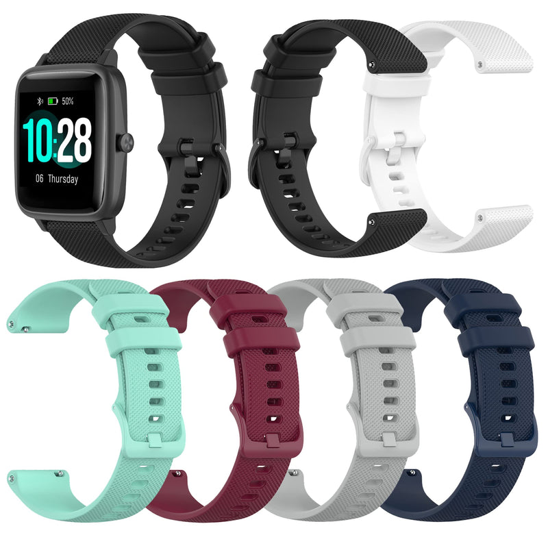 6-Pack Bands Compatible with Veryfitpro Smart Watch ID205 ID205L ID215G ID205U ID205S ID216 Replacement Band, Quick Release Silicone Watch Straps for Women&Men Multicolor6-Pack - BeesActive Australia