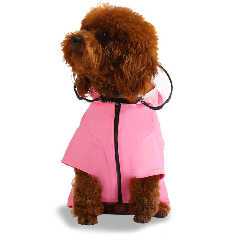 Wizland Dog Raincoat Dog Rain Jacket with Hood Lightweight Waterproof Jacket X-Small to XX-Large Dogs and Puppies Medium Blushing - BeesActive Australia