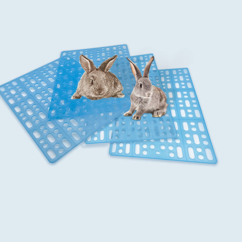 4 Pcs Rabbit Feet Pad Plastic Bunny Cage Floor Mat Foot Resting Hole Leak Water Nest Mat Pet for Small Animal Hamster Rat Chinchilla Guinea Pig Dogs Cats Blue - BeesActive Australia