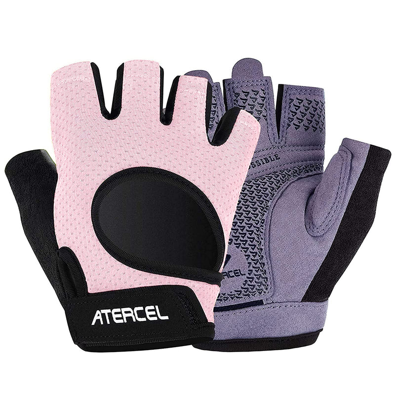 Atercel Weight Lifting Gloves Full Palm Protection, Workout Gloves for Gym, Cycling, Exercise, Breathable, Super Lightweight for Mens and Women Cherry Pink Small - BeesActive Australia