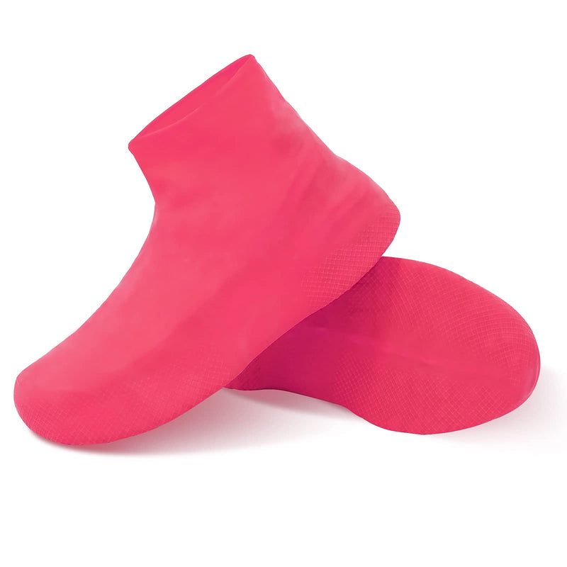 TCCFCCT Waterproof Shoe Covers, Reusable Silicone Shoe Protectors for Men, Women, Durable, Easy to Carry, Nonslip Rain Shoe Covers for Rain, Snow, Car Washing, Camping 1 Pair Pink Medium - BeesActive Australia