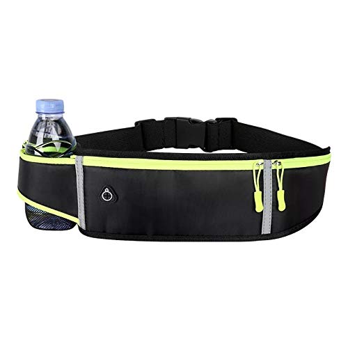 Generic Fanny Pack for Running-Unisex-Reflective-Slim Fit-Waist Bag for Workout-Waist Pack for jogging-Three Pockets-Running Belt with Headphone Hole-Running Belt with Water Bottle Holder - BeesActive Australia