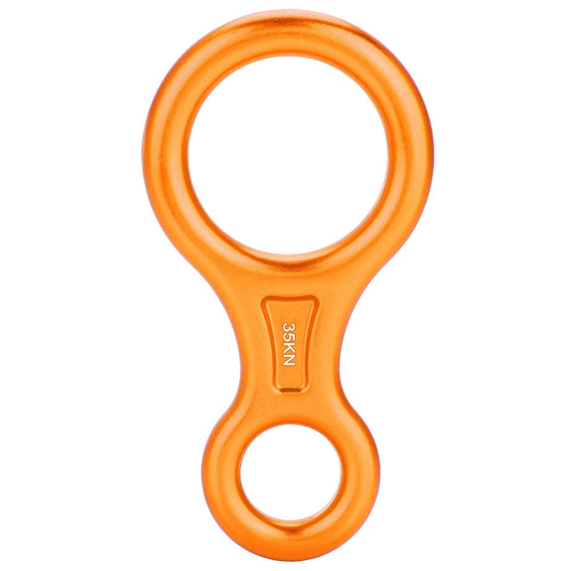AMONIDA Climbing Rappel 8 Ring, 35KN Figure 8 Word Rope Descender Rappel Ring Rock Climbing Rescue Gear Aluminum Alloy Rigging Plate for Climbing Belaying(Orange) - BeesActive Australia