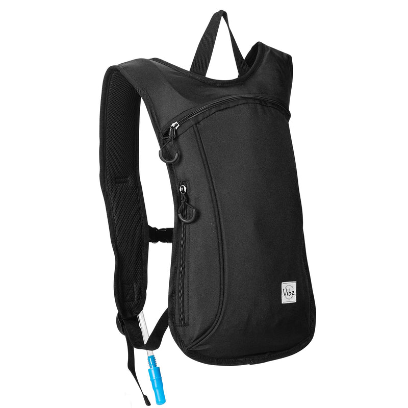 Vibe Hydration Backpack Pack from Recycled Polyester - 2L Bladder for Women Men Rave Black - BeesActive Australia