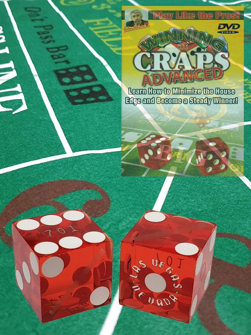 Cyber-Deals Play Like A Pro Craps Pack - Includes 2-Sided Craps & Poker Layout, Authentic Nevada Casino Table-Played Dice, Advanced Instructional Tutorial DVD - BeesActive Australia