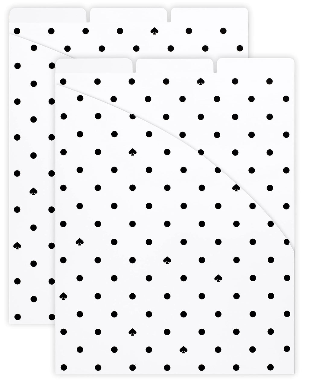 Kate Spade New York Vertical File Folder Set of 6, Letter Size/A4 Filing Organizers with Sticker Labels, Black Spade Dot - BeesActive Australia