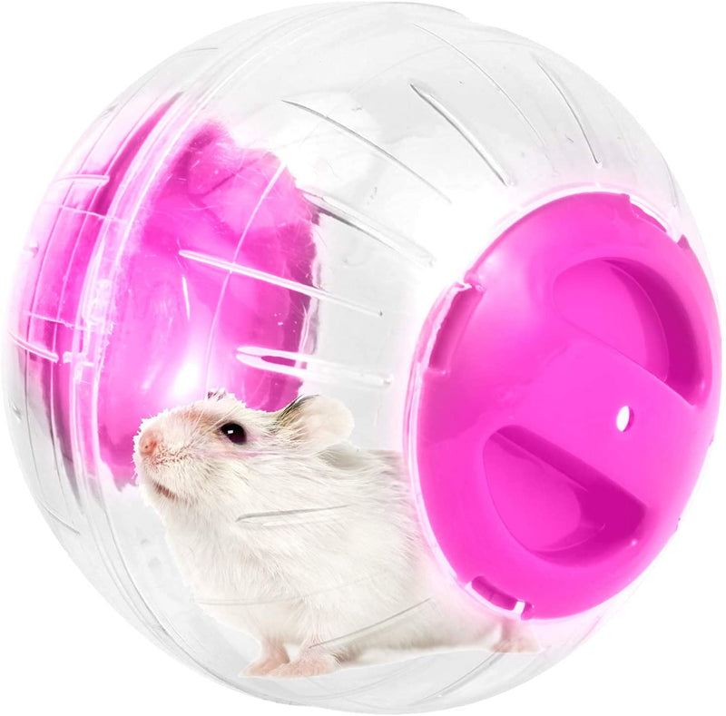 New Cute Hamster Running Ball 4.72 Inches, Crystal Ball for Hamsters,Small Silent Exercise Wheel, Small Animals Cage Accessories ,Small Animal Pet Toys Ball ,Mouse Ball Pink - BeesActive Australia
