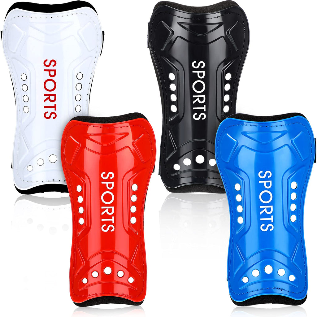 8 Pieces Youth Soccer Shin Guards, Soccer Shin Guards, Child Calf Protective Gear, Soccer Durable Shin Pads with Adjustable Double Straps Fit 8-15 Age, 4 x 7.5 Inch - BeesActive Australia