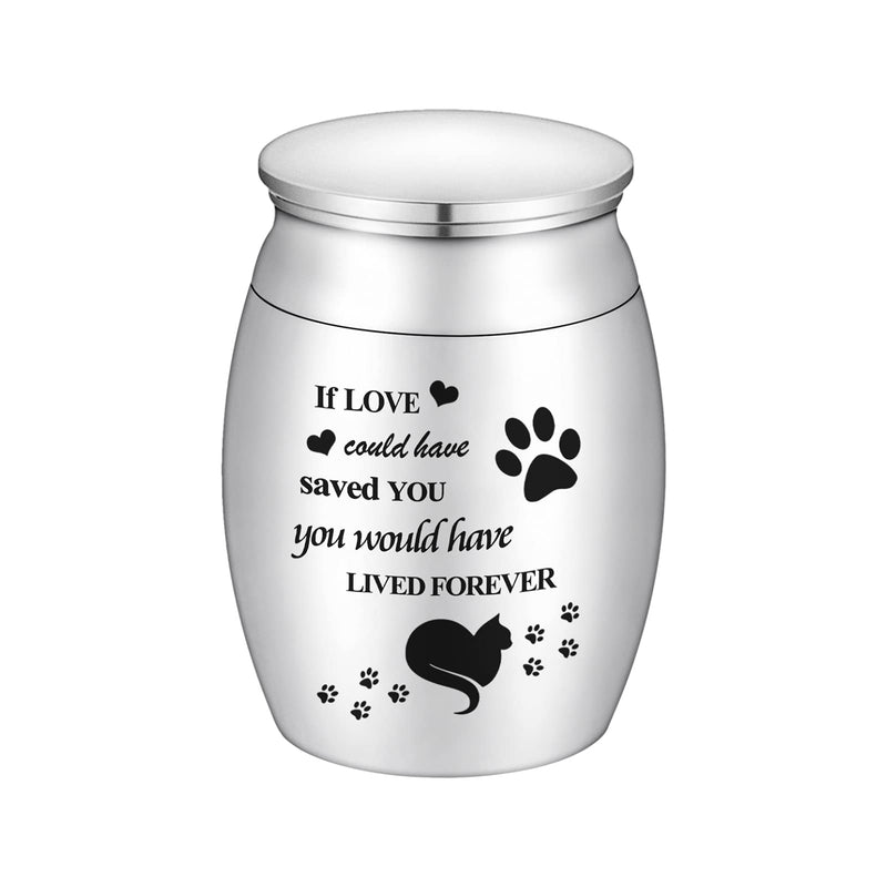 Mini Small Cat Urn for Ashes 1.57 Inches Tiny Cremation Urn for Pet Ashes Mini Cat Paw Keepsake Urn Stainless Steel Small Ashes Urns Mini Small Urn for Cat Ashes Holder S Silver - BeesActive Australia