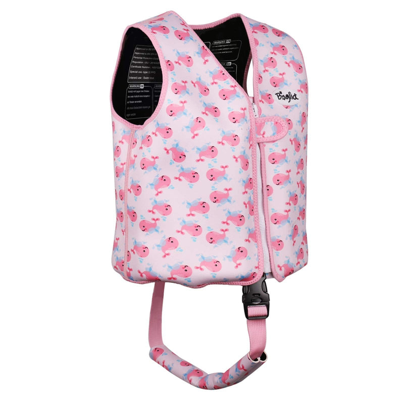 Boglia Kids Swim Vest, Floaties for Toddlers, Kid swimjacket Floation Swimsuit Swimwear with Adjustable Safety Strap for Unisex Children S(Age Recommend 1-3 Years) Whale Pink - BeesActive Australia