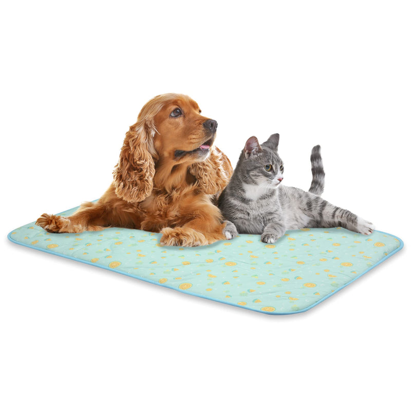 NWK Pet Cooling Mat - Ice Silk Cooling Mat for Dogs & Cats, Portable & Washable Pet Cooling Blanket, Car Seats, Beds and More in Summer, Keep Pet Cool from Heatwave Green Fruit Large - BeesActive Australia