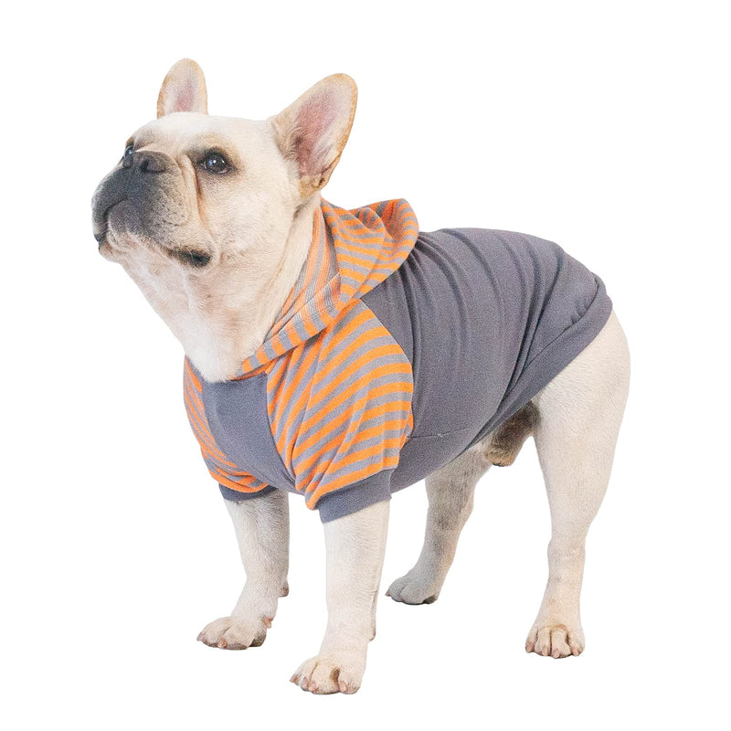 CuteBone Dog Hoodie Shirts Pet Clothes with Hat Large Grey Stripes - BeesActive Australia