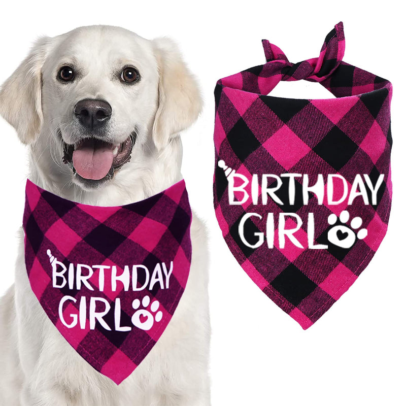 STMK Dog Birthday Bandana, Dog Birthday Girl Plaid Bandana Triangle Scarf for Medium Large Dog Birthday Supplies - BeesActive Australia