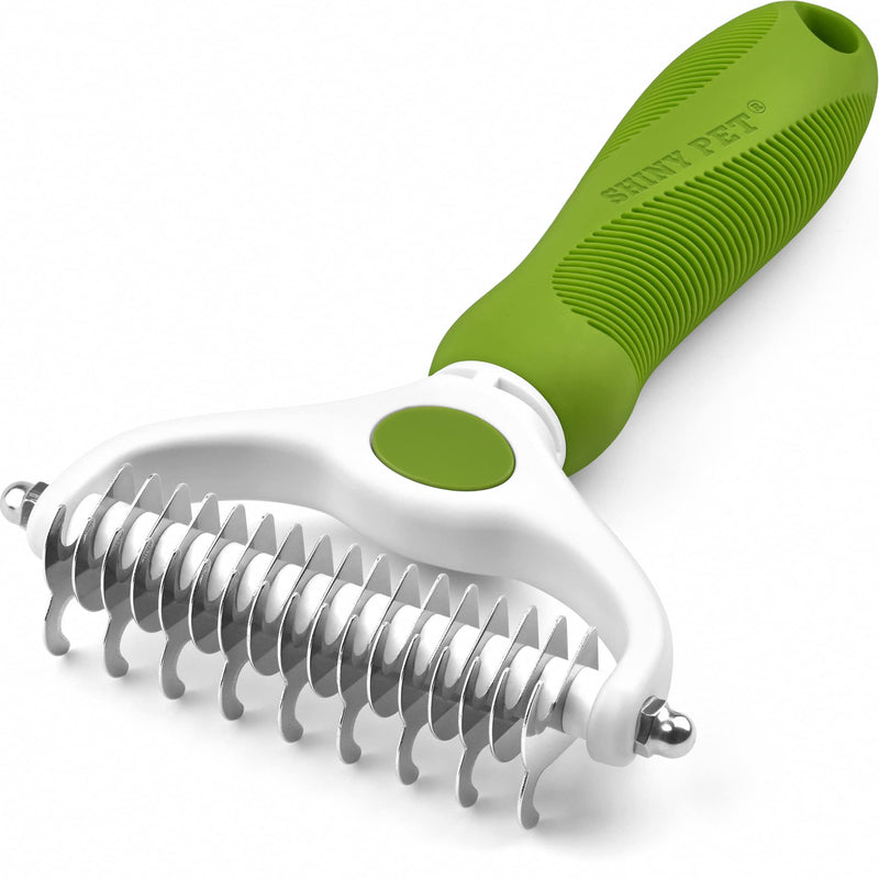 Undercoat Rake for Dogs & Cats - Double Sided Comb for Detangling and Removing Knots - 2 Sided Dematting Tool - Deshedding Brush for Grooming Pets with Long Hair Prone to Matting - Ebook Guide - BeesActive Australia