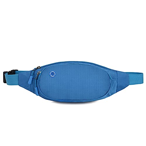 Generic, Fanny Pack Waist Pack Waist Bag for Women Men, Water Resistant Small Waist Pouch Slim Belt Bag for Running Travelling Hiking Walking Lightweight Crossbody Chest Bag Fit All Phones (Blue) Blue - BeesActive Australia