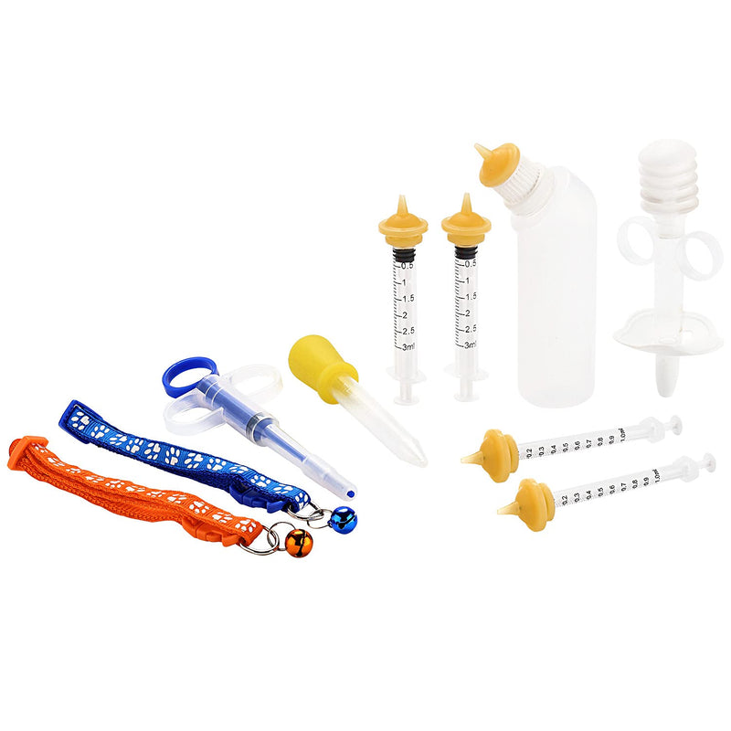 Gufastoe Feeding Bottle Syringe Nipple Kit,with Collar ,Droper and Pet Pill Dispenser for Puppies, Kitten and Other Animals, - BeesActive Australia