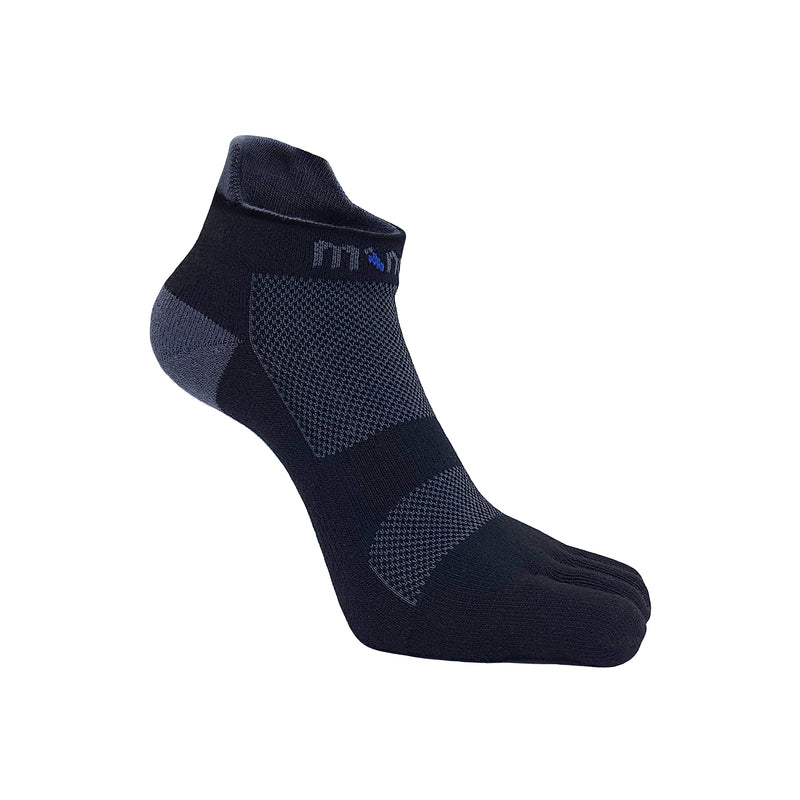 Minoto's Coolmax No-Show Midweight Toe Socks for Running and Hiking with Cushion and Mesh for Men and Women Small Black (1 Pair) - BeesActive Australia