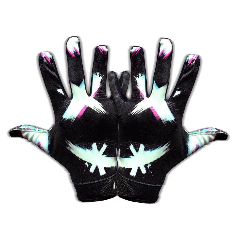 Taqcha - Cross Eyes Football Gloves - Tacky Grip Skin Tight Adult Football Gloves - Enhanced Performance Football Gloves Men - Pro Elite Super Sticky Receiver Football Gloves - Adult Sizes Medium - BeesActive Australia