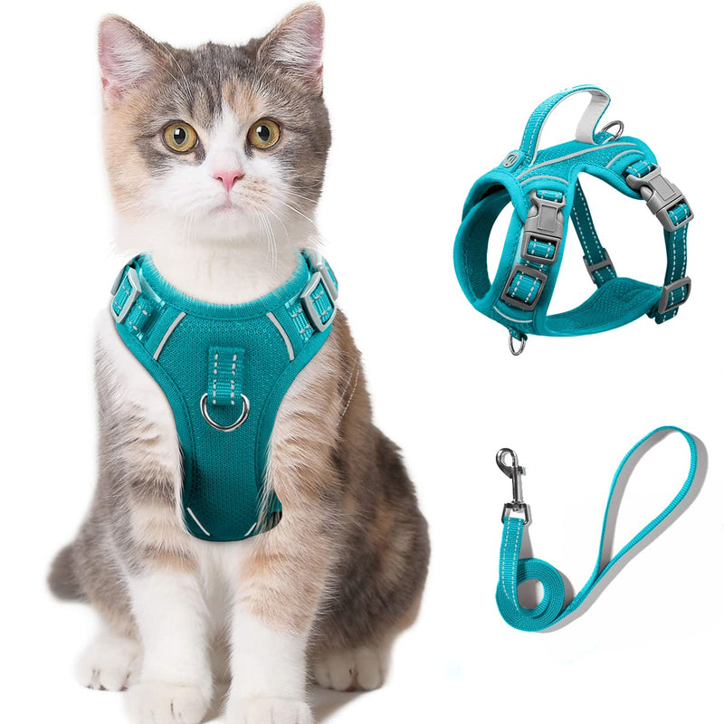 Cat Harness and Leash Set for Walking Escape Proof for Small Large cat Kitten Harness with ID tag Pocket X-Small Blue - BeesActive Australia