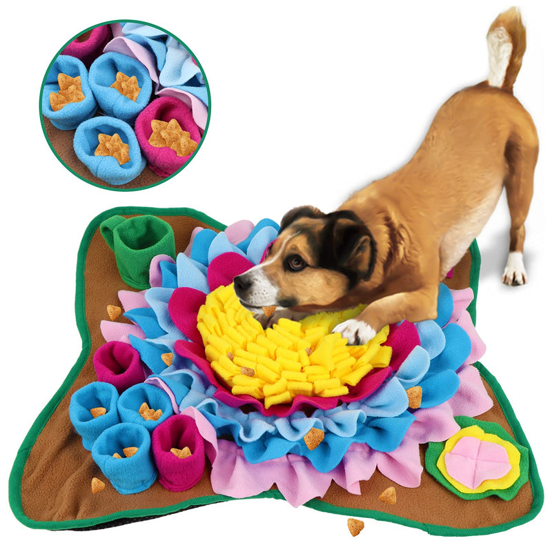 Pet Snuffle Mat for Dogs Interactive Feed Game Sunflower Suction Cups Dog Treats Feeding Mat with Puzzles Encourages Natural Foraging Skills - BeesActive Australia