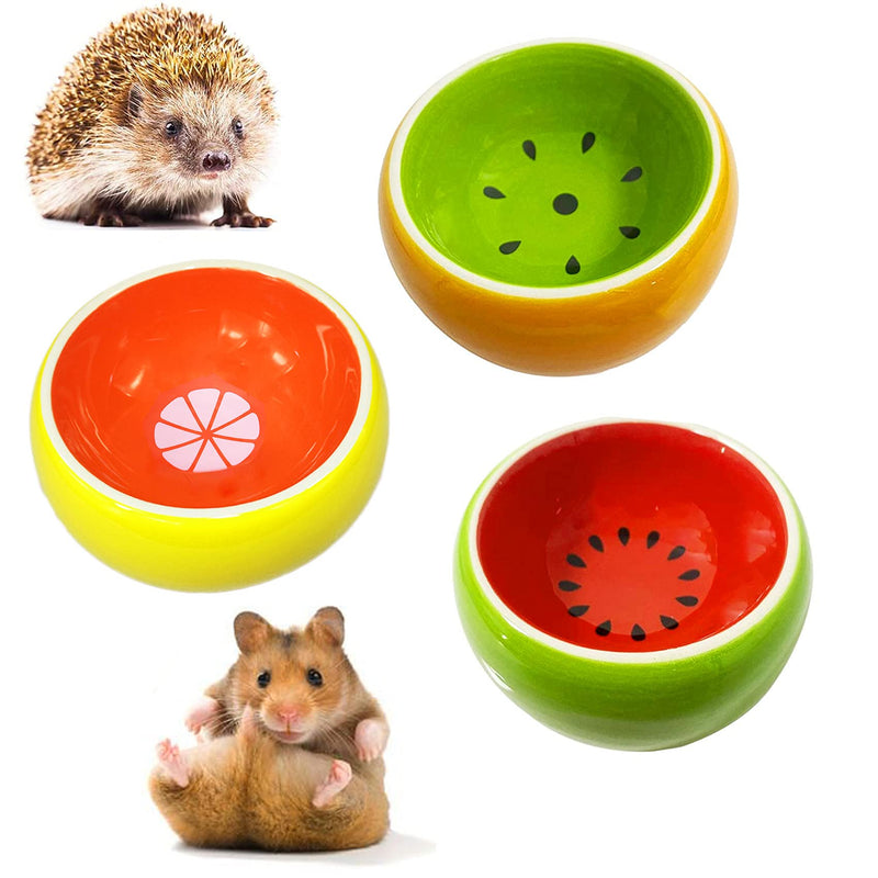 JSLZF Hamster Bowl Hamster Food Dish Ceramic Small Animal Bowl Prevent Knocking Over, Food Splashing and Chewing Feeding Dish for Gerbil Chinchilla Rat Ferret Hedgehog (3 PCS) 3.1x1.6in - BeesActive Australia