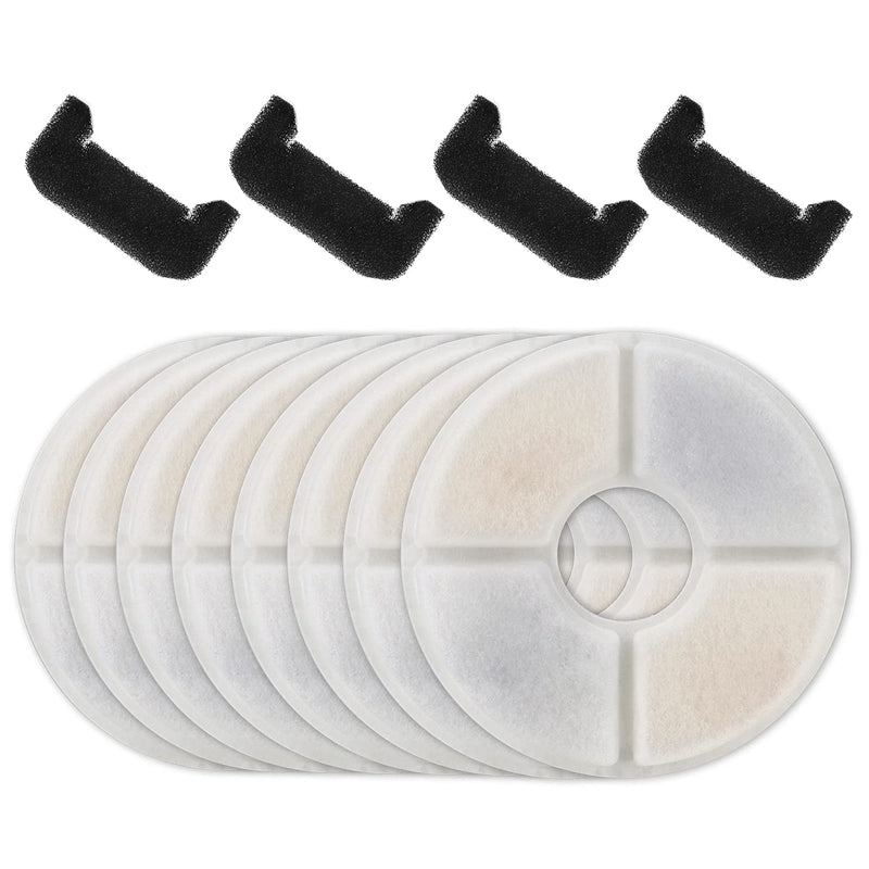 Wonder Creature Cat Water Fountain Replacement Filter, 8+4 Filters Pack, Compatible with 81oz/2.4L Cat Fountain and Other Similar Round Cat Fountain with Stainless Steel Lid - BeesActive Australia