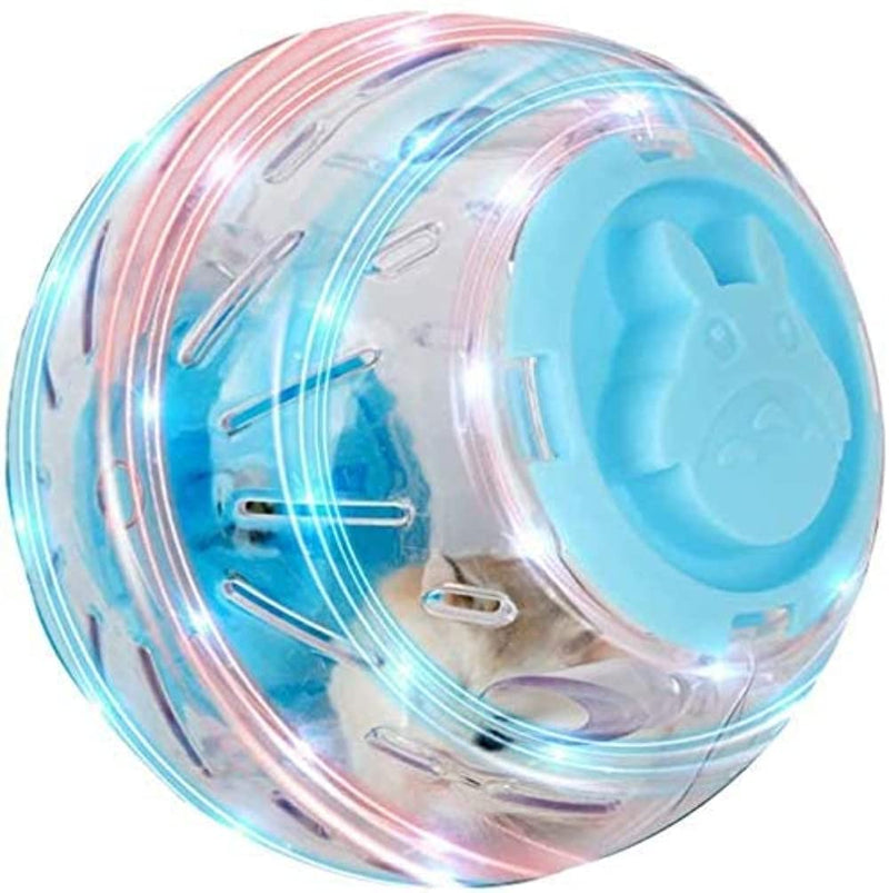 Hamster Running Ball Multi-Size Crystal Running Ball for Hamsters Run-About Exercise Ball Fitness Wheels Small Animal Toys Chinchilla Cage Accessories S 4.92 inch Blue D - BeesActive Australia