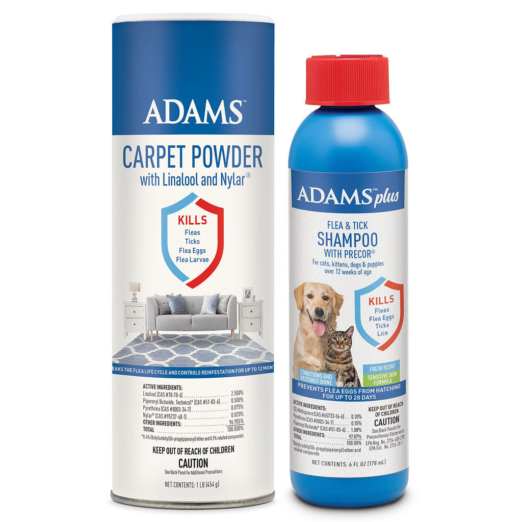 Adams Carpet Powder with Linalool and Nylar Shampoo Bundle - BeesActive Australia