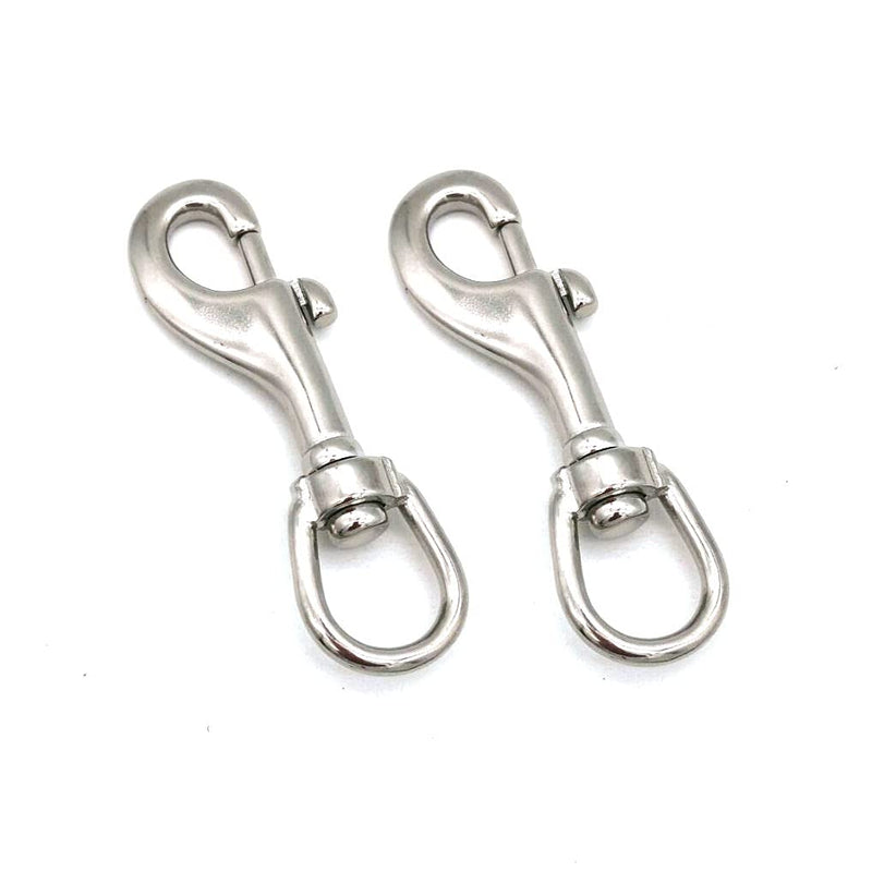 3-1/2 Inch Swivel Eye Bolt Snap Hook Stainless Steel 316 Marine Grade Single Ended Diving Clips for Flagpole/Pet Leash/Camera Strap/Keychains/Tarp Covers/Clothesline -2Pcs - BeesActive Australia