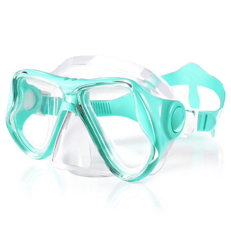 Keary Swimming Goggles Snorkel Diving Mask for Adult Men Women Youth, Anti-Fog 180°Clear View Swim Goggles with Nose Cover Green - BeesActive Australia