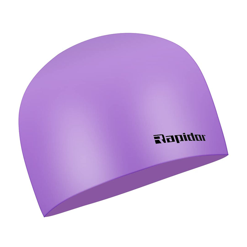 Swim Cap by Rapidor, Silicone Unisex for Adults and Teens, RC907 Series Purple - BeesActive Australia