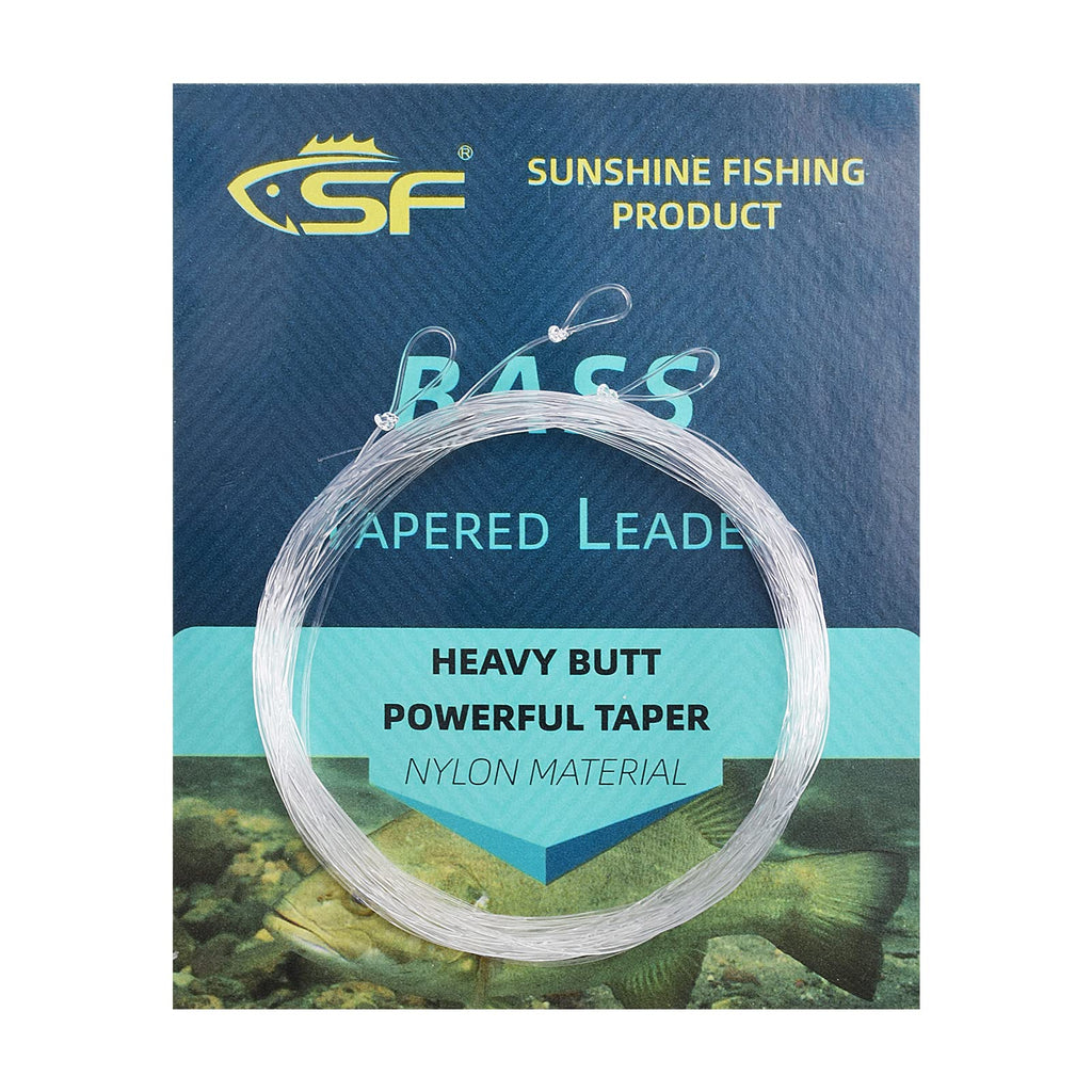 SF Pre-Tied Loop Heavy Butt Fly Fishing Bass Tapered Leader High Knot Strength Clear Nylon for Bass/Large Flies 3 Packs 9FT 8lb 10lb 12lb 16lb 20lb Clear-Nylon 9FT-16LB-0.012'' - BeesActive Australia