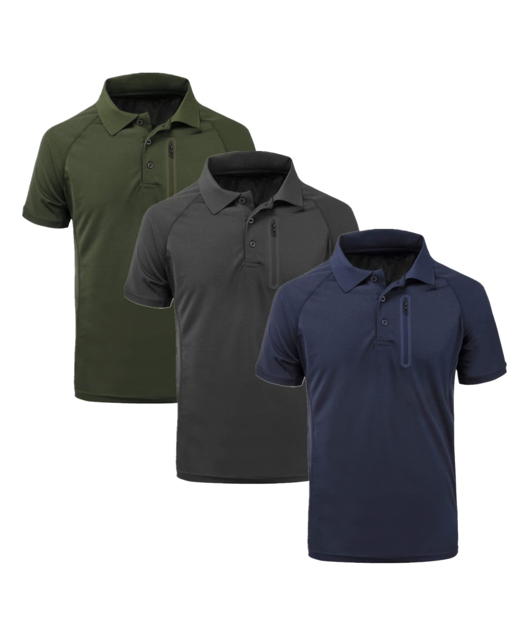 ZITY Golf Polo Shirts for Men Short Sleeve Sport Casual Tennis T-Shirt A-3pc 3X-Large - BeesActive Australia