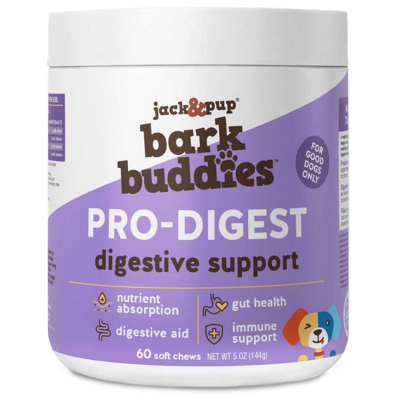 Jack&Pup Probiotic Chews for Dogs - Dog Probiotic Chews Small and Medium - Pro-Digest Bark Buddies (Up to 40 lbs) Puppy Probiotic Dog Chews, Pet Probiotics for Dogs - Probiotics for Puppies (60ct) - BeesActive Australia