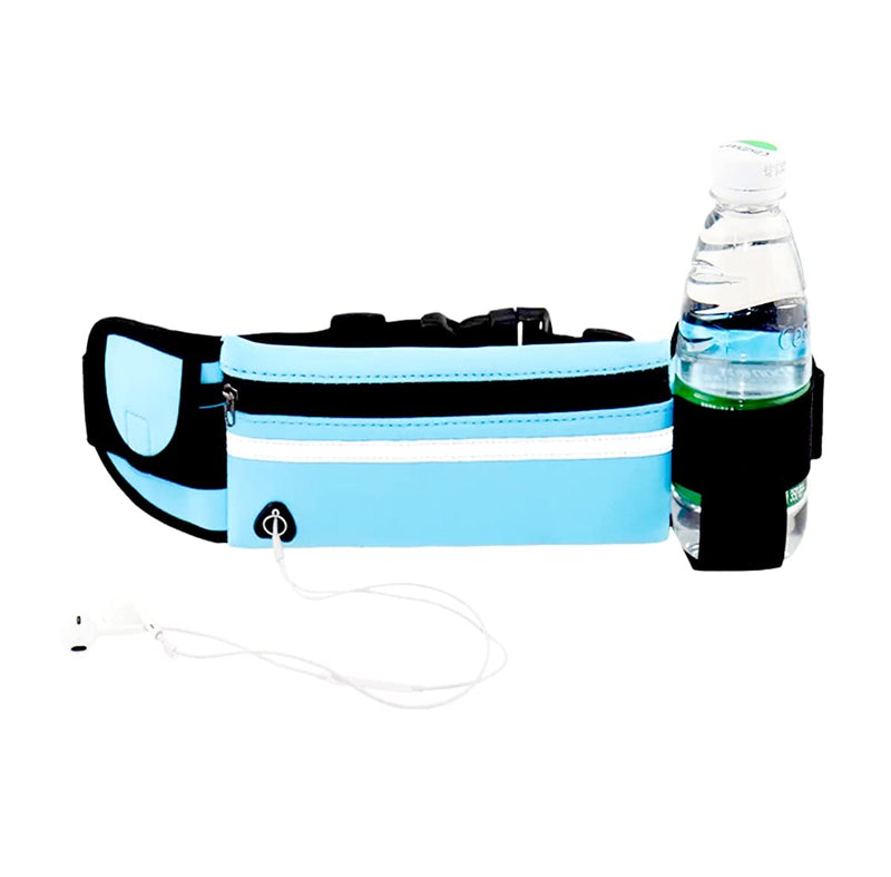 Generic Ultralight Waterproof Sports Waist Pack with Belt and Drink Holder Blue - BeesActive Australia