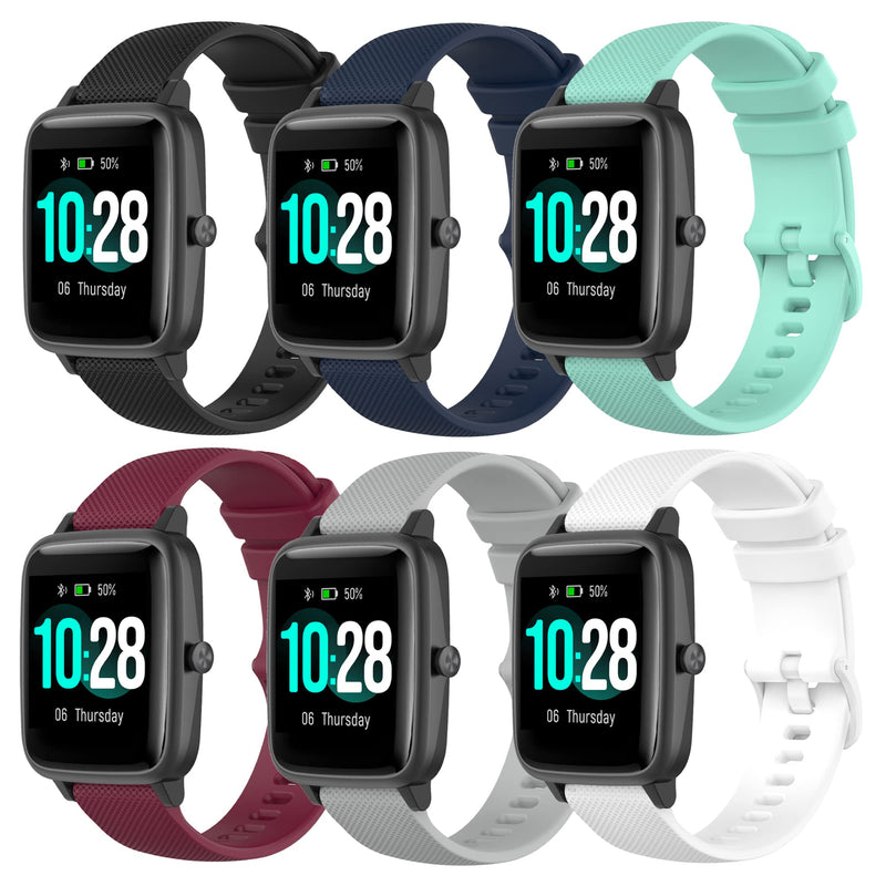 6-Pack Replacement Bands Compatible with LETSCOM ID205L ID205S ID215G ID205U ID216 Smart Watch Band, Adjustable Quick Release Soft Silicone Straps for Women&Men Multicolor6-Pack - BeesActive Australia