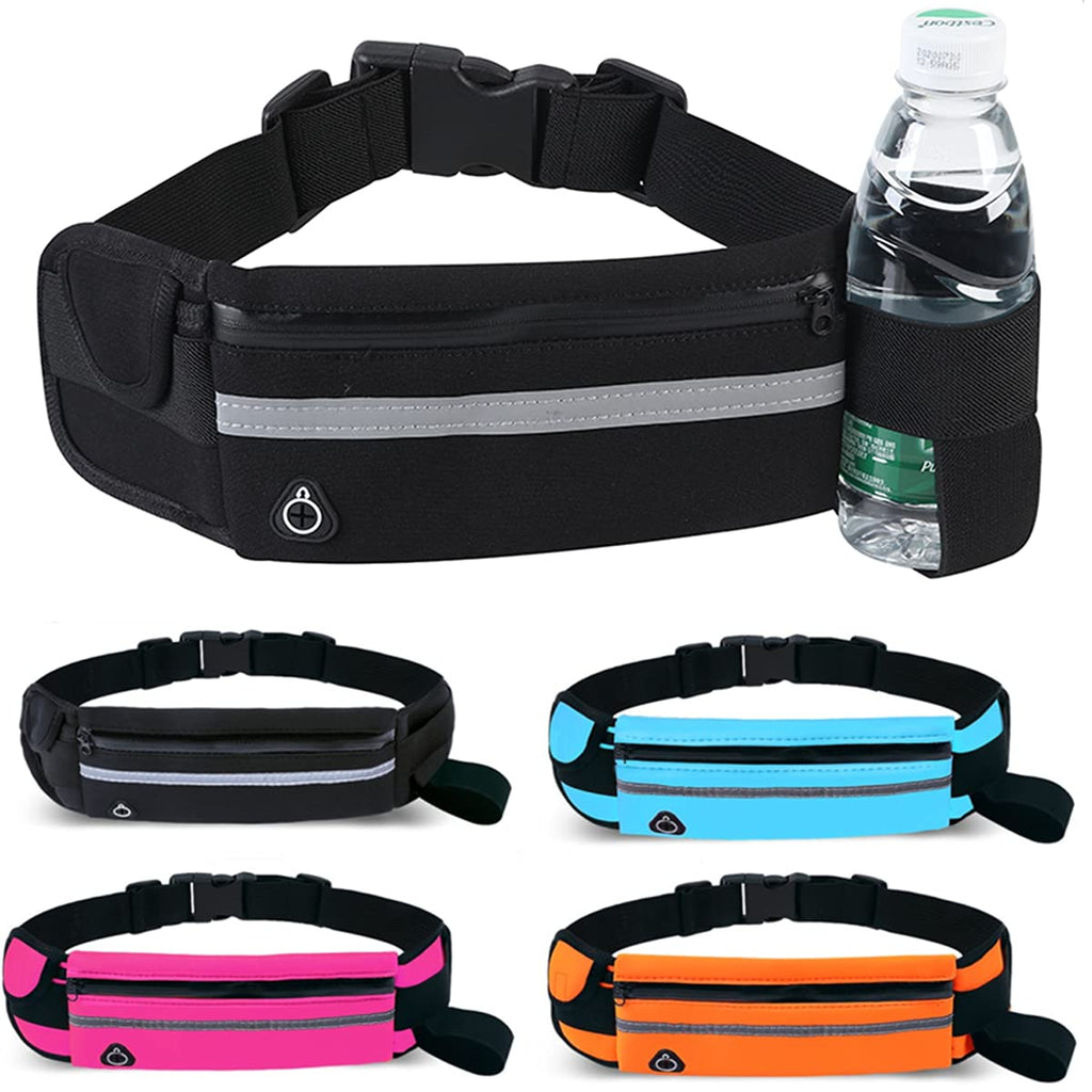 Wameay pockets belt running, jogging ride the gym in the outdoors hiking skiing activities purse is suitable for small portable personal necessities, portable water bottles (black) black - BeesActive Australia
