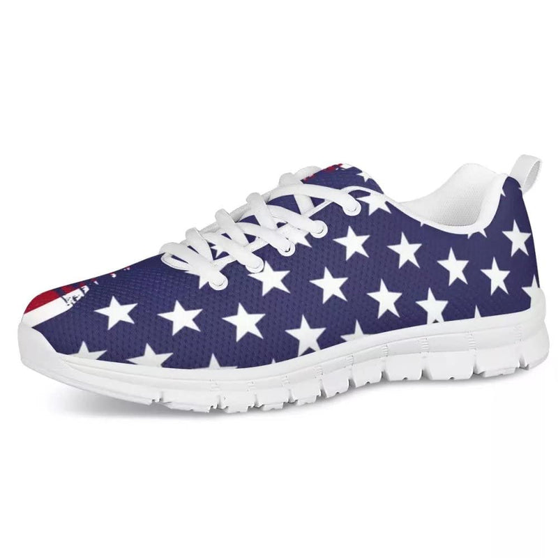 GIFTPUZZ Mens Running Sneakers Lightweight Sports Tennis Shoes Wedge Breathable Gym Lace Up Athletic Trainers Stars and Stripes 13 - BeesActive Australia
