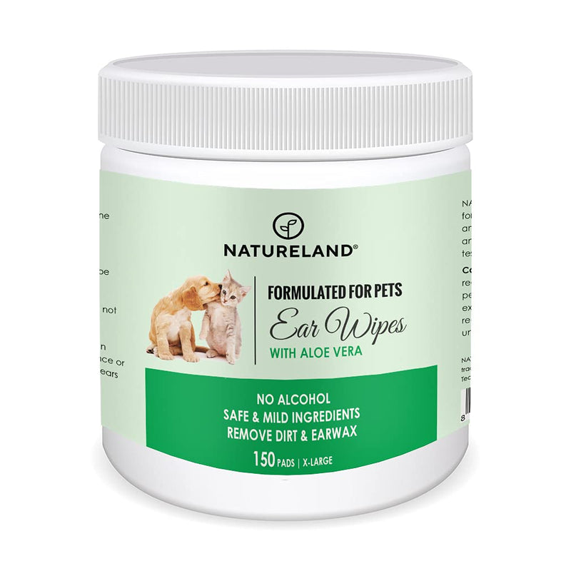 Natureland [150 pcs] Dog Ear Wipes - Otic Cleaning Wipes for Infections and Controlling Ear Infections and Ear Odor in Pets Unscented - BeesActive Australia