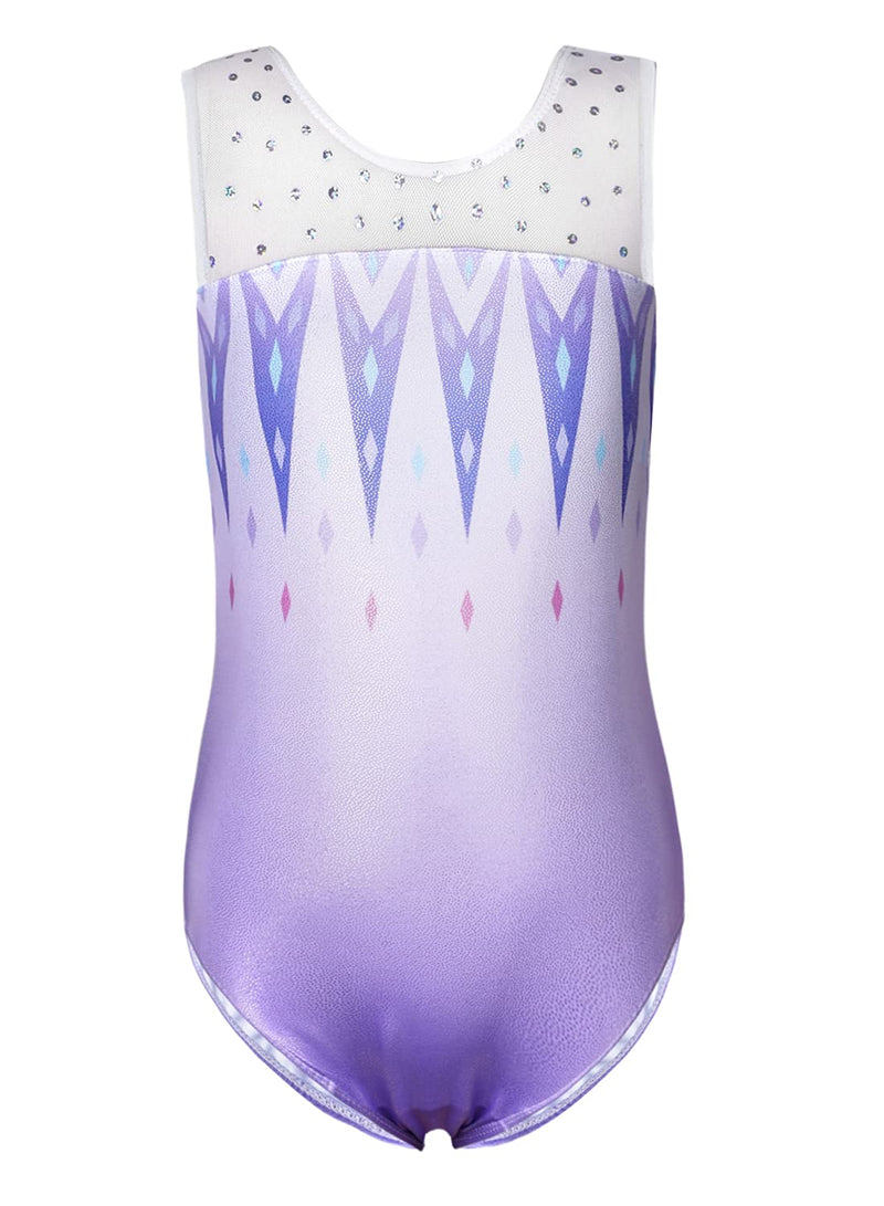 Shiny Leotads for Girls Gymnastics Dance Unicorn Floral Sparkle Unitard 6-7 Years Snowflake Purple - BeesActive Australia