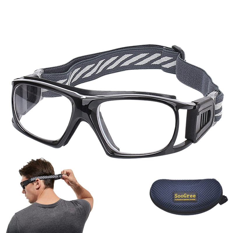 SooGree Sport Glasses for Men Women Basketball Football Sport Goggles Anti Fog Shock Collision Wearable Glasses Black Frame Black Pad - BeesActive Australia