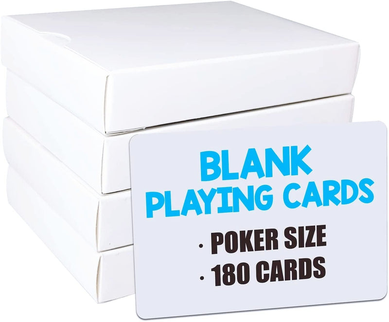 IMAGAME White Blank Playing Cards – 180PCS DIY Flash Cards, Game Cards, Study Learning Cards, Message Card, Thank You Card, Gift Card, Word Cards for Writing, Drawing – Poker Size - BeesActive Australia
