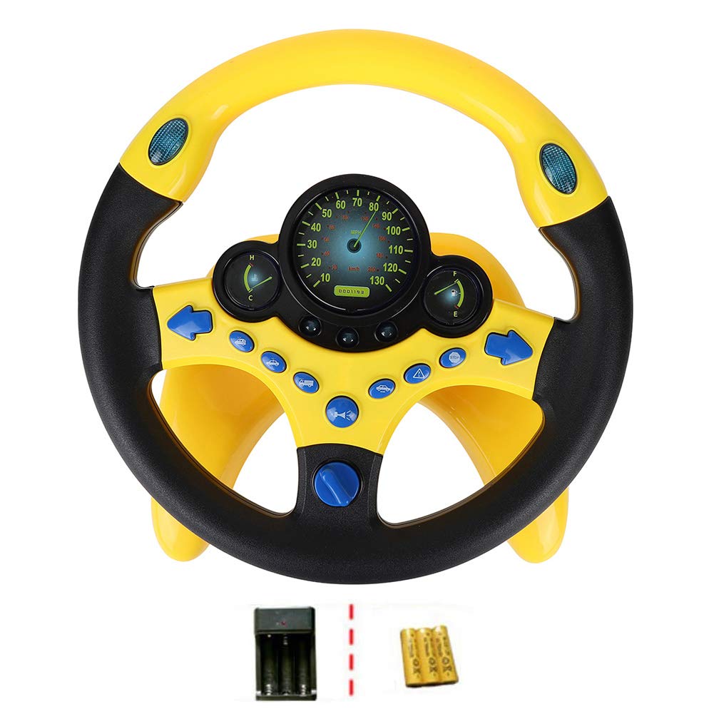 Ochine Toy Steering Wheel for Kids,Portable Kids Steering Wheel Toy,Simulated Steering Wheel Toy Gifts for Kids Turn and Learn Driving Wheel - BeesActive Australia