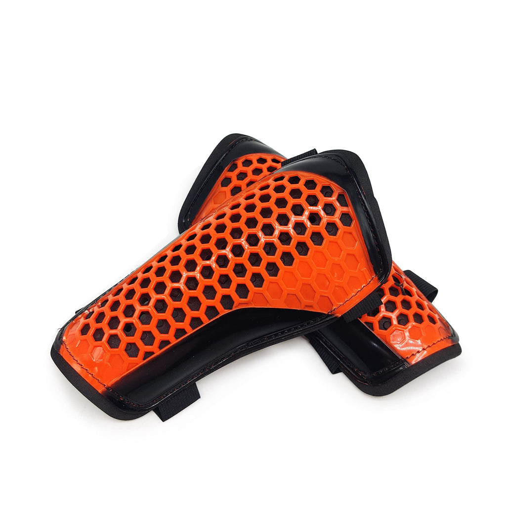 Jaegvida Uni-Sex Shin Guards Soccer for Kids Adults Protective Soccer Equipment Adjustable Straps orange - BeesActive Australia