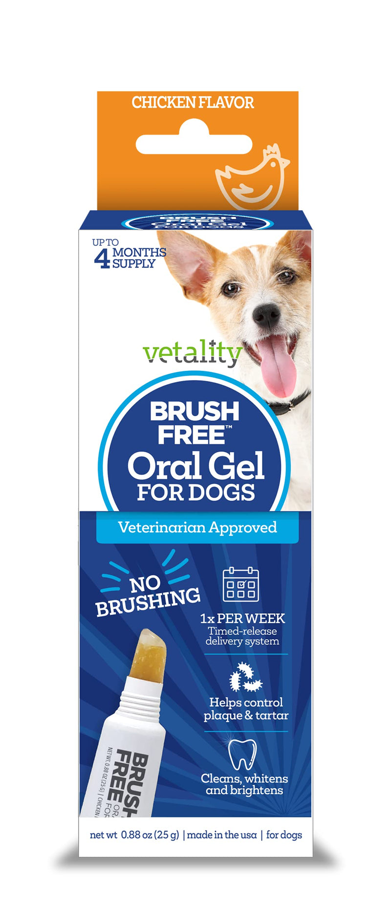 Vetality Brush Free Oral Gel for Dogs | Vet Formulated Dental Care with ProLong Technology | Cleans Teeth and Gums - BeesActive Australia