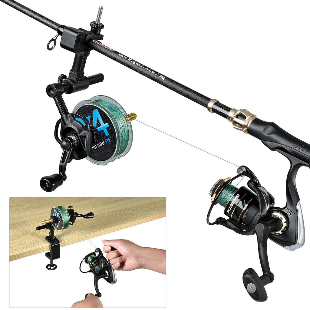 PLUSINNO Fishing Line Spooler with Unwinding Function, Fishing line Spooling Station Versatile for Both Thick & Thin Rods, Works with Spinning Reel, Cast Reel Without Line Twist Fishing Rod & Table Clamp Spooler - BeesActive Australia