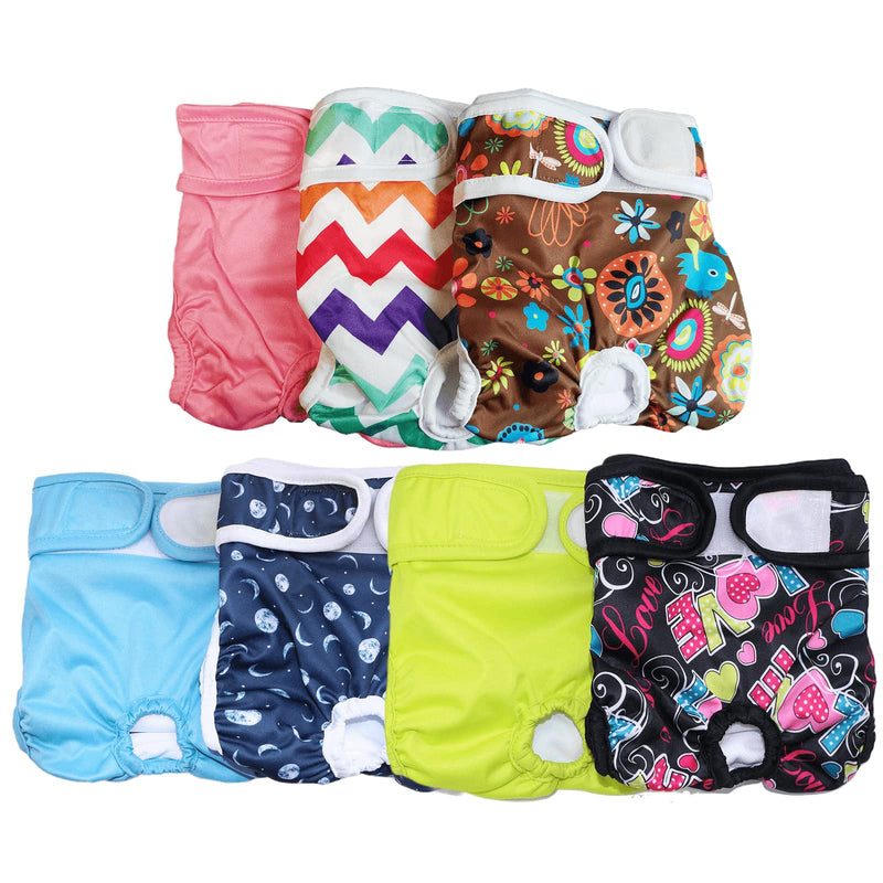 Washable Dog Diapers (7 Pack), Durable Doggie Diapers, Premium Female Dog Diapers X-Small - BeesActive Australia