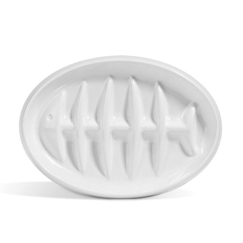 MSBC Slow Feeder Bowl, Fishbone Fun Feeder Dish for Cats and Puppies, Anti-Gulping Interactive Cat Food Bowl, Non-Slip Puzzle Pet Bowl for Slow Eating, Melamine Bowl Preventing Choking … White - BeesActive Australia